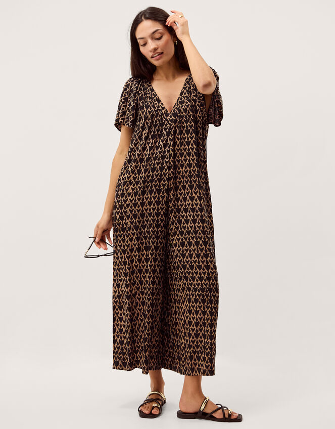 Arti Print Wide Leg Jumpsuit, Black (BLACK), large