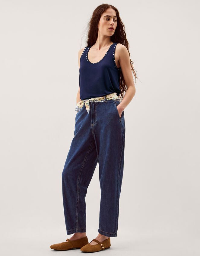 Sabia Stud Jersey Cami Top, Blue (NAVY), large