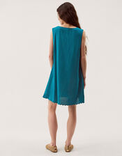 Lara Sleeveless Linen Blend Mini Dress, Teal (TEAL), large