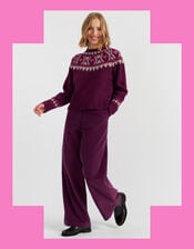 Chinti & Parker Heart Fair Isle Jumper, Red (MULBERRY), large