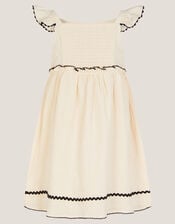 Floral Cornelli Embroidered Dress, Ivory (IVORY), large