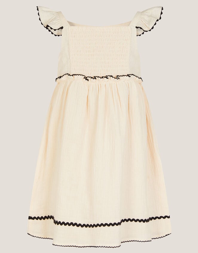 Floral Cornelli Embroidered Dress, Ivory (IVORY), large