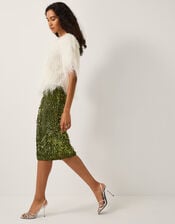 Serenity Sequin Midi Skirt, Green (OLIVE), large