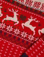 Christmas Reindeer Fair Isle Jumper, Red (RED), large