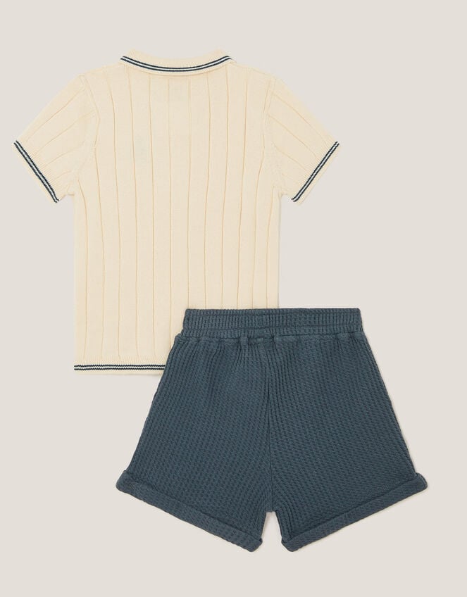 Newborn Knit T-Shirt and Shorts Set, Cream (CREAM), large