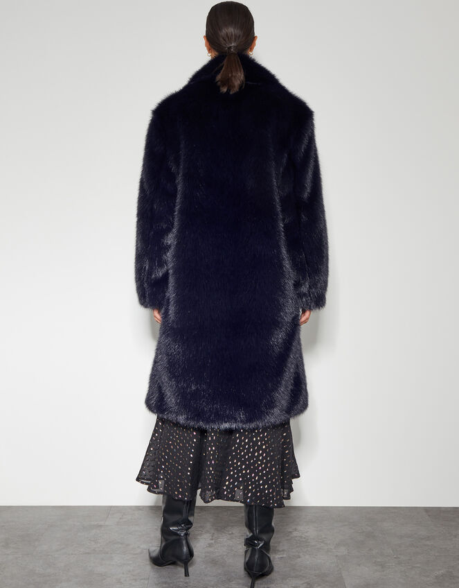 Camille Faux Fur Coat, Blue (MIDNIGHT), large