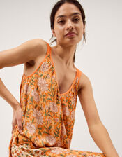 Carris Floral Print Jumpsuit, Orange (ORANGE), large