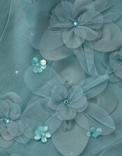 Floral Appliqu&eacute; Sweatshirt Dress, Green (GREEN), large