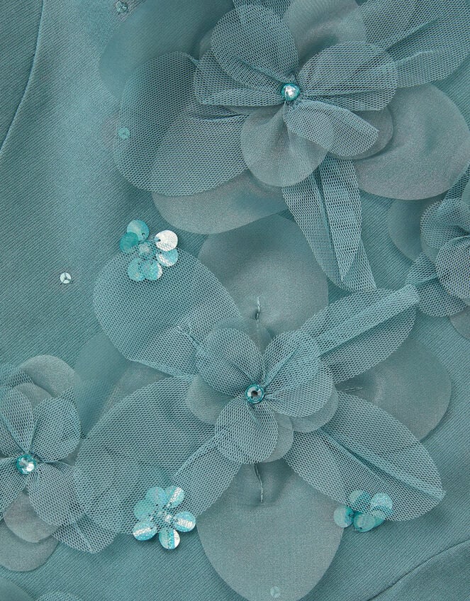 Floral Appliqu&eacute; Sweatshirt Dress, Green (GREEN), large