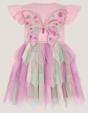 Baby Embroidered Butterfly Disco Dress, Pink (PINK), large