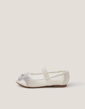 Butterfly Mesh Ballet Flats, Ivory (IVORY), large