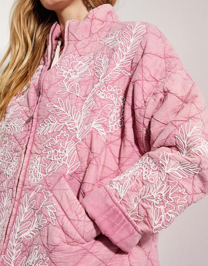 East Embroidered Quilted Jacket, Pink (BLUSH), large