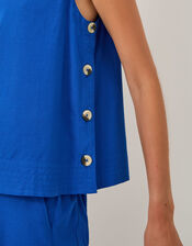 Lucy Linen Blend Tank Top , Blue (COBALT), large