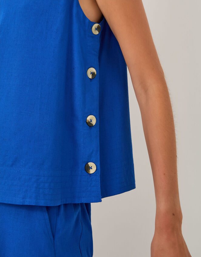 Lucy Linen Blend Tank Top , Blue (COBALT), large