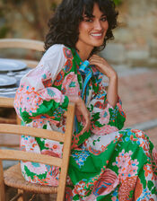 One Hundred Stars Kitsch Bouquet Pussybow Midi Dress, , large