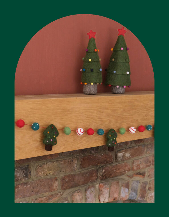 Fiona Walker Felt Christmas Tree Garland, , large