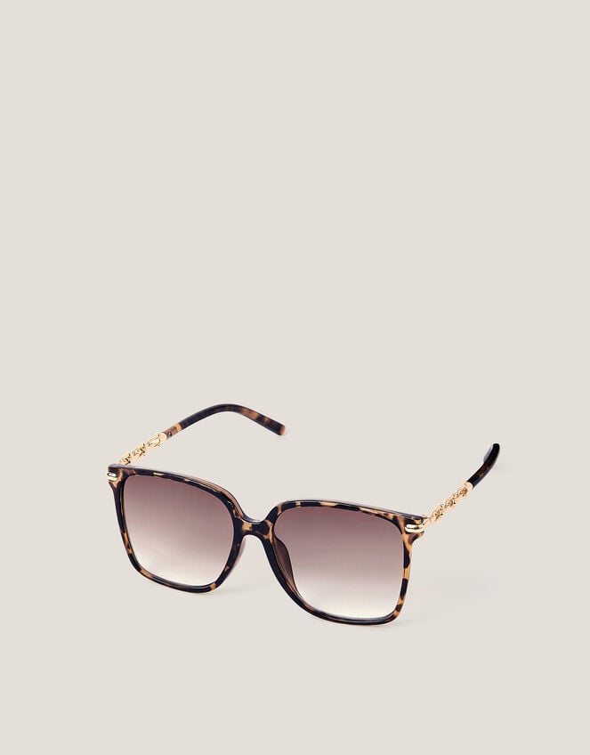 Oversized Tort Chain Sunglasses, , large