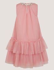 Alex Sequin Swing Party Dress, Pink (DUSKY PINK), large
