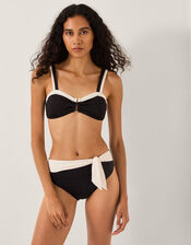 Sabrina Two Tone Bikini Top, Black (BLACK), large