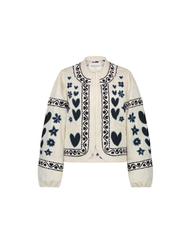 Fabienne Chapot Heart Quilted Jacket, White (WHITE), large