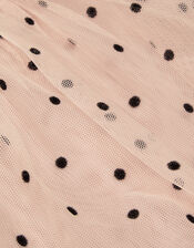 Emily Short Sleeve Spotty Tulle Dress, Pink (PINK), large