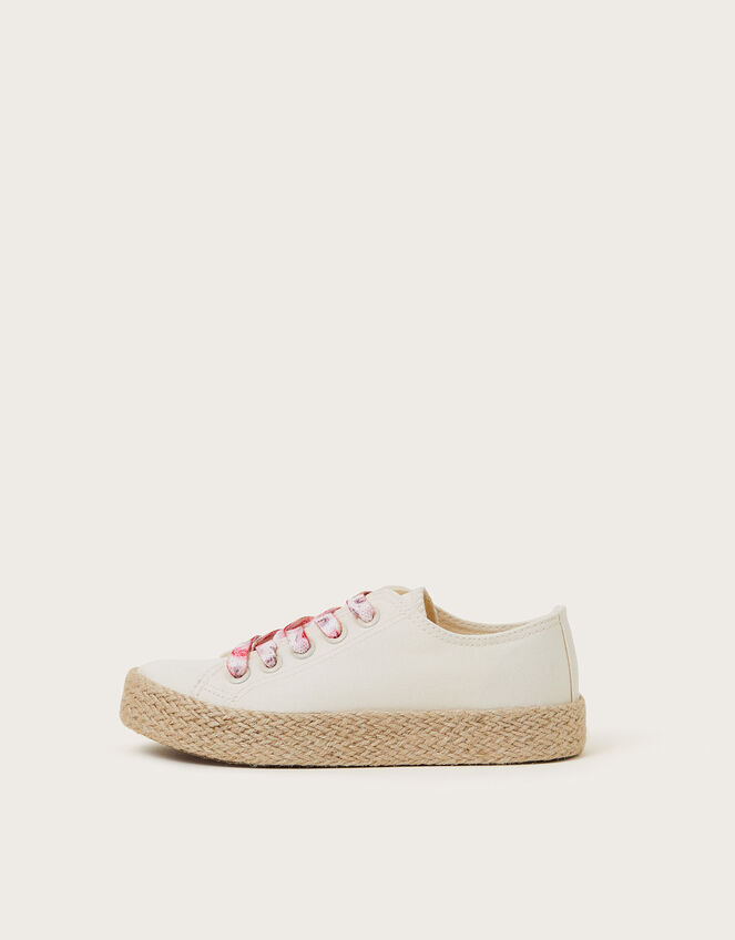 Canvas Espadrille Trainers, Ivory (IVORY), large