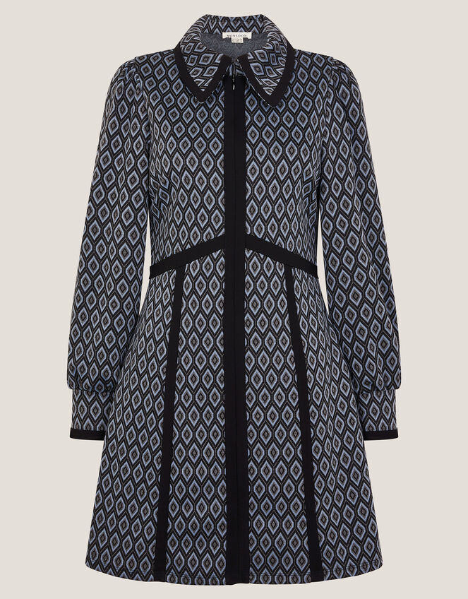 Jen Jacquard Jersey Mini Shirt Dress, Grey (GREY), large