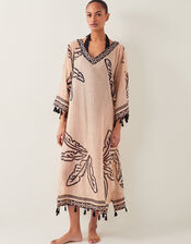 Pam Palm Print Beach Cover-Up Dress, , large