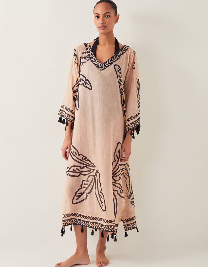 Pam Palm Print Beach Cover-Up Dress, , large