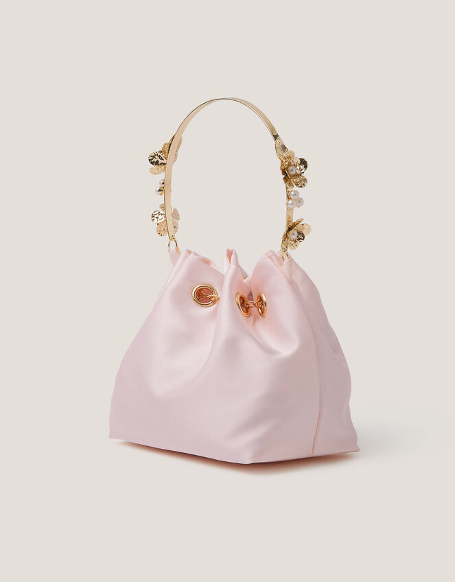 Floral Metal Handle Bag, , large