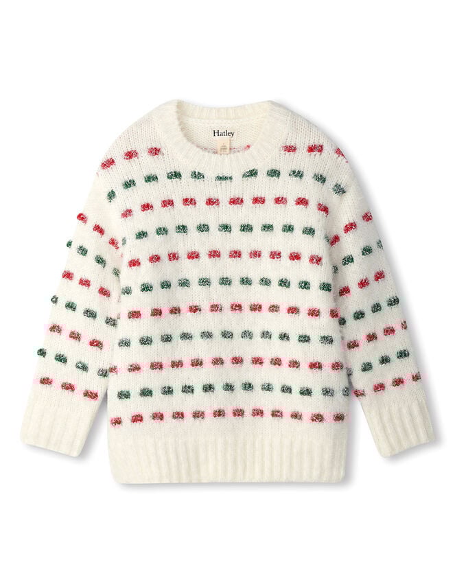 Hatley Christmas Knit Jumper, Ivory (IVORY), large