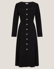 Shaw Corduroy Midi Dress, Black (BLACK), large