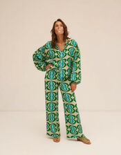 Sundress Stacy Printed Blouse, Green (GREEN), large