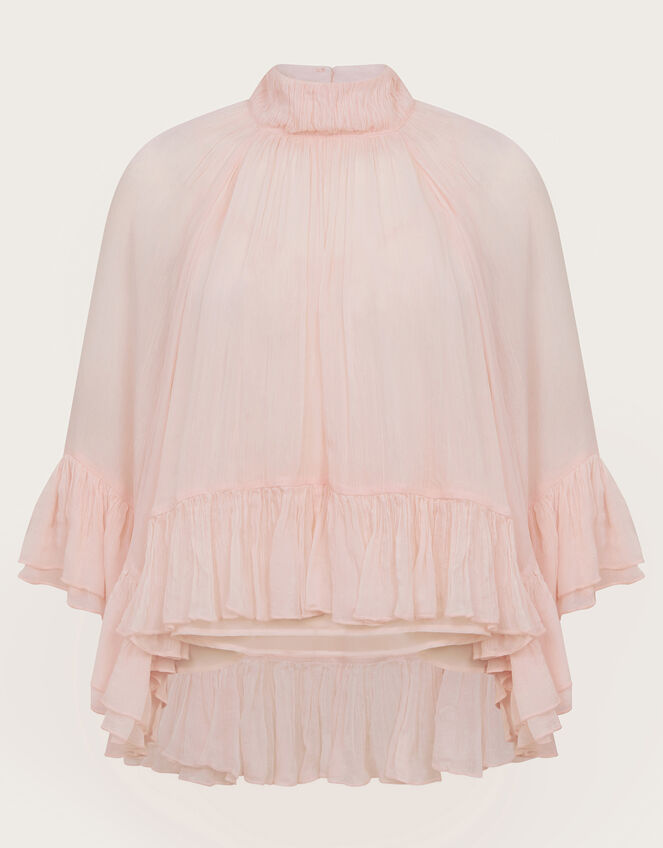 Renee Crinkle Ruffle Top, Pink (BLUSH), large