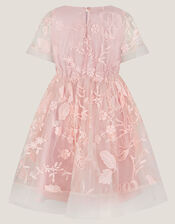 Montecarlo Floral Embroidered Party Dress, Pink (PINK), large