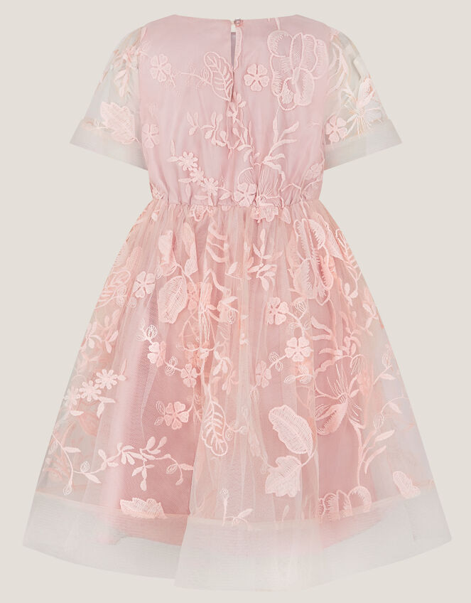 Montecarlo Floral Embroidered Party Dress, Pink (PINK), large