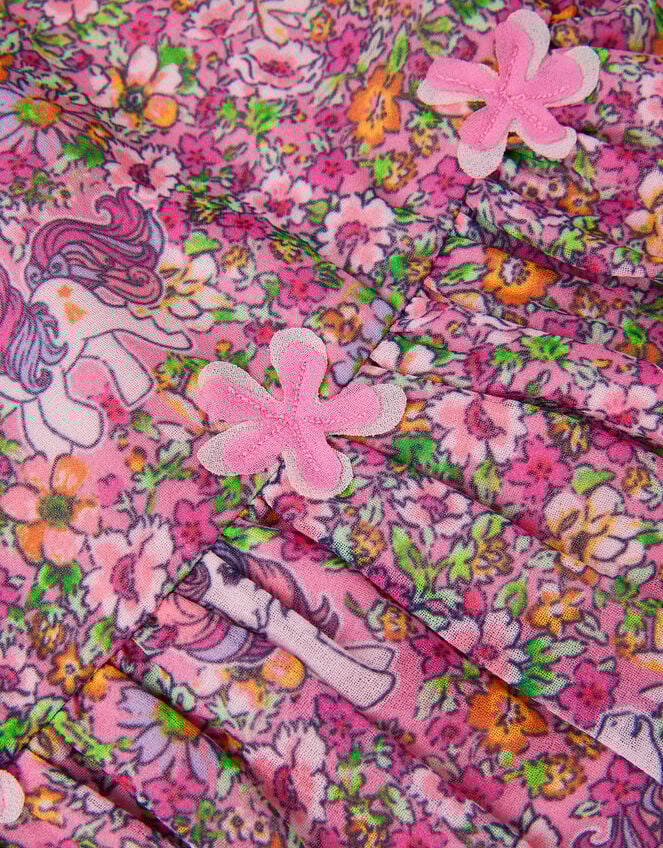 Monsoon x My Little Pony Ditsy Floral Print Dress, Multi (MULTI), large