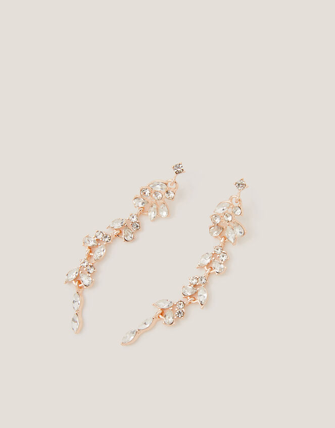 Diamanté Gemstone Drop Earrings, , large