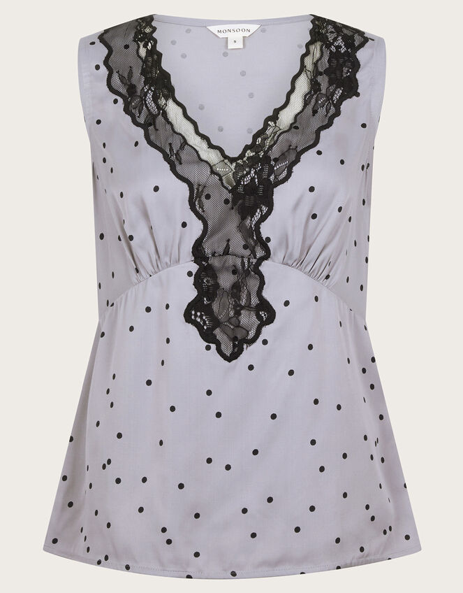 Clea Lacy Spot Cami Top, Silver (SILVER), large