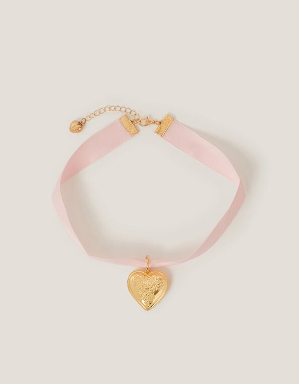 Locket Ribbon Choker Necklace, , large