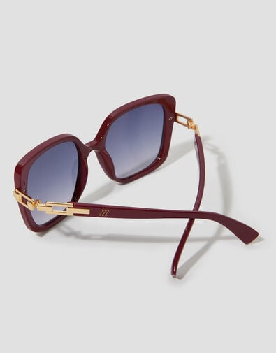 Link Square Sunglasses, Red (BURGUNDY), large