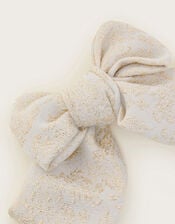 Jacquard Bow Hair Clip, , large