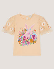 Bunny Graphic Appliqu&eacute; T-Shirt, Yellow (YELLOW), large