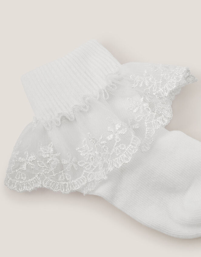 Baby Lace Socks, White (WHITE), large