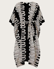 Orla Geometric Print Kaftan Dress, Black (BLACK), large