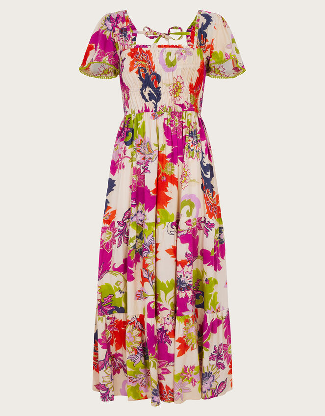 Arissa Print Dress, Ivory (IVORY), large