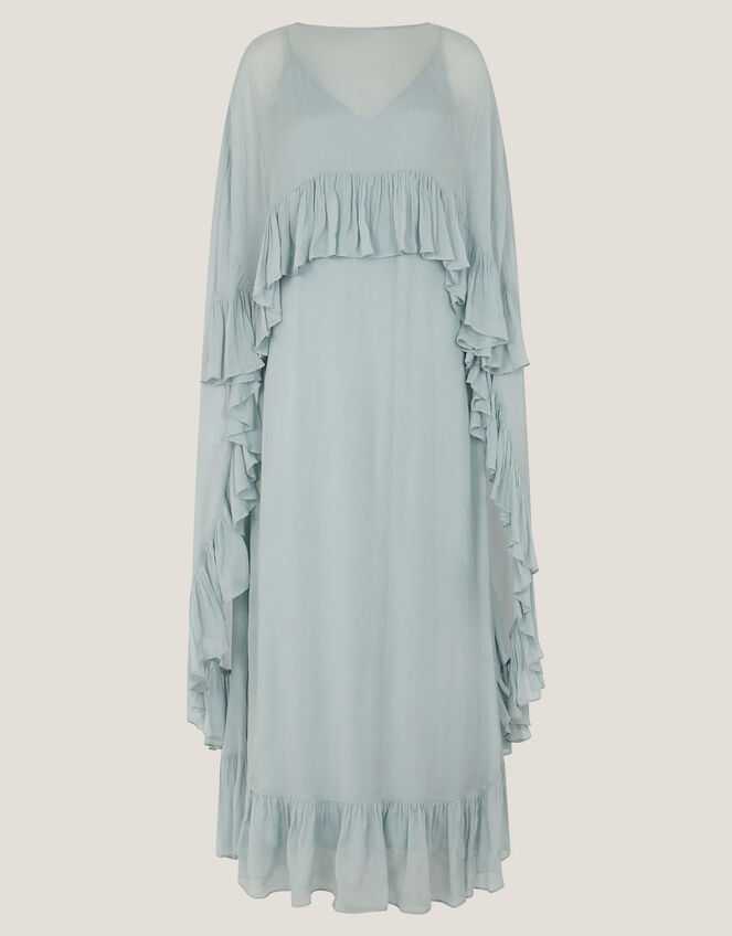Jodie Ruffle Cape Chiffon Maxi Dress, Blue (PALE BLUE), large