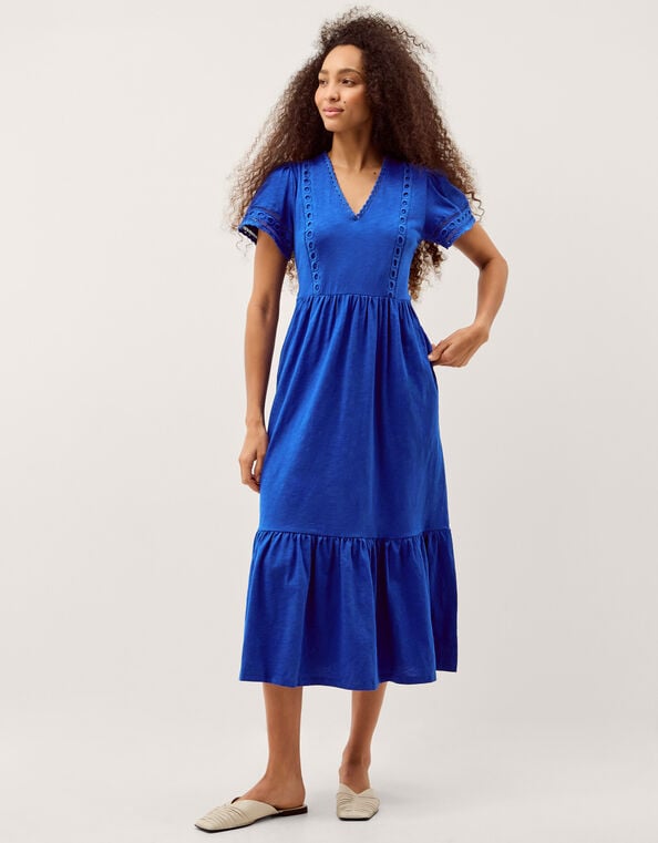 Tanitha Lace Jersey Midi Dress, Blue (COBALT), large