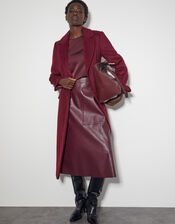 Ingrid Bell Sleeve Satin Top, Red (BURGUNDY), large