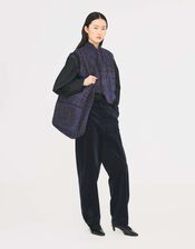 Antik Batik Tamari Paisley Jacquard Quilted Waistcoat, Blue (NAVY), large